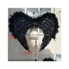 Party Decoration Costumed High Quality Unique Black Angel Wings Cosplay Stage Show Shooting Dispicals Props Fairy EMS Drop Delivery H DHDQP