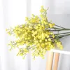 Flores decorativas 90 cabeças branco gypsophila flor artificial plástico respiração do bebê diy buquê para festa de aniversário de casamento decoração de casa falso