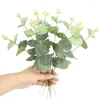 Decorative Flowers 20pcs Eucalyptus Stems Leaves Artificial Faux Greenery Branches Wedding Flower Wreath Dercoration Garden Plant