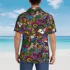 Men's Casual Shirts Colorful Vacation Beach Shirt Man Casino Summer Short Sleeve Design Elegant Oversize Blouses Gift