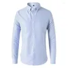 Chemises décontractées pour hommes 2024 Printemps et automne Chemise rayée à manches longues Slim Fit Business Cool