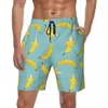Shorts masculinos verão placa banana fruta correndo impressão 3d personalizado diy praia calças curtas havaí confortável troncos de natação tamanho grande