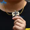 Testeur personnalisé S Sier 10K 14K, or massif VVS Moissanite diamant Hip Hop, bijoux pendentif croix, 100% réussi