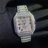 Relógio de luxo relógios para homens mulheres mecânicas iced para fora moda bling dial moldura banda vvs moissanite marca superior suíço digners