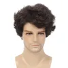 Syntetiska peruker Korta svarta mens peruk med lockiga och fluffiga peruker Mens Mens Natural Synthetic Wigs Herr Daily Party Wear 240328 240327