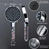 Bathroom Shower Heads 6 Modes Shower Head Handheld Powerful Flow with Beads Filter Pressure Boost Water Saving Shower Head Y240319