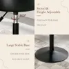 LUE BONA Adjustable Stool, 360°swivel Makeup Room, Black Chair Vanity, Small Faux Leather Vanity Stool for Bathroom, Living Room