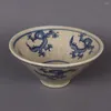 装飾的な置物中国の磁器青とパターンスカイキャラクター竹の帽子ボウルの装飾