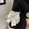 Sac à bandoulière en dentelle avec nœud fourre-tout pour princesse fille tendance été mignon cravate perle à main bandoulière