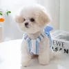 Ropa para perros Ropa para mascotas Vestido de tirantes de calabaza para perros Ropa Gato Pequeño Estampado de rayas Bowknot Lindo Chica de verano delgada Regalos de chihuahua