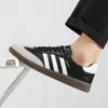 HBP Nie markowe nowe wysokiej jakości przeciw wsuwane skórzane deski z gumowymi podeszwami butami joggera