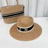 Fashion Straw Hat For Woman Designer Beach Hats Summer Grass Braid Luxury Mens Concave Crown Bucket Hat Bob Vacation Sunhats Casquette