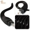 Sego micro anel extensões de cabelo micro grânulos cabelo humano pré ligado fusão fria i ponta hairpiece para mulher 50g 100 fios