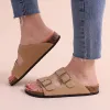 Hausschuhe Litfun Fashion Cork Fußbett Sandalen für Frauen Männer Sommerklassiker Plattform Pantoffeln mit Bogenhilfe Home Slipon Wildlederrutsche