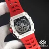 Luksusowe mechaniki męskie obserwuje Richa Zegarwatch Mill RM11-03 Series 7750 Automatyczne czasy biała ceramika czerwono-taśma męska