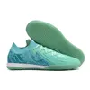 Cleats de sapatos de futebol IC Boots de futebol interno tênis verdes azuis verdes
