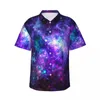 Chemises décontractées pour hommes Bling Star Chemise hawaïenne Mens Beach Astro Galaxy Imprimer Manches courtes Streetwear Design Trendy Blouses surdimensionnées