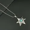 Ny Hip Hop Turquoise Six Star Fashion Instagram Personlig Titanium Steel Pendant