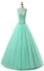 Sweet 16 Quinceanera Pageant Dresses Lace Applique Tulle Ball Gown Prom Dresses Long Vestidos 15 Anos Keyhole Back Debutante Masqu9975242