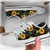 Casual Shoes BKQU Classic Yellow Flower Sunflower Printing Canvas Women Daily Outdoor Light Sneakers Black White Flats For Teens 2024