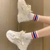 Обувь женская платформа коренастые кроссовки 2023 Новые кружевные дышащие кроссовки для женщин для женских модных дамских теннисных туфлей