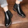 Boots Men Classic Retro Leather Chelsea Boots for Man Fashion Mens Mens Casual British Style Boot Hightop Hightop Chaussures