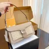 Venta caliente para mujer Tabby Bolso de diseñador Bolsas de mensajero Bolso de mano Baguette de cuero real Bolso de hombro Espejo Calidad Cuadrado Crossbody Moda Satchel