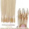 Extensions Snoilite Microlink Extensions de cheveux 8D Extensions de cheveux naturels cheveux humains 50pcs Micro anneau brun Micro lien Extension de boucle de cheveux