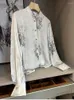 Blouses femme Satin Style chinois chemises imprimé soie printemps/été vêtements amples manches longues haut pour femme YCMYUNYAN