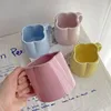 Mugs Kawaii Ins Ceramic Mug Milk Cute Pink Coffee Cup Fashion Simple Cups Lucky Four Leaf Clover Tea Birthday Gift