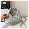 Cheap Wholesale Limited Clearance 50% Discount Handbag High Quality Mini Bag for Women New Fashionable Mouth Red Hobo Pleated Single Shoulder Crossbody Cloud