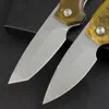 H3881 High Quality Flipper Folding Knife 14C28N Stone Wash Blade PEI with Steel Sheet Handle Ball Bearing Fast Open Flipper Folder Knives Outdoor EDC Tools
