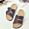 Sandalen riem bling bling kurk sandalen vrouw zomer glitter strand sandalias mujer smal band platform dia's dames kurk slippers