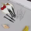 Disposable Flatware 100pcs Mini Love Heart Fruit Fork Food Grade Plastic Cartoon Kids Cake Toothpick Bento Lunch Accessories