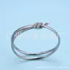 AA Designer Charm Bangle Bracelet TifanT Love Knot Bracelet Double Layer Cross Wrapped Rose Gold Set Diamond Fashion Knot Bracelet TVFR