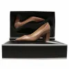 Laarzen ontwerper Patent Leather Women Pumps Square Hoge hakken puntige teen zwart wit naakt elegant kantoorfeest werkschoenen a012
