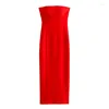 Casual Dresses Yenkye Sexy Women Red Fitted Axless Christmas Party Vestidos