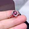 Cluster Rings Colife Jewelry 5mm 7mm Natural Garnet Ring for Daily Wear 925 Silver Fashion Gift Woman