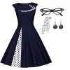 1950s Audrey Hepburn Accessories Set Retro Vintage Swing Dress Women's Party Date Festiva 7pcs