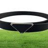 2022 Belts Men Leather Luxury Triangle Designer Largura de 35 cm Designers de cintura Cintos P Para mulheres fivela suave Cintura Ceinture 1353857