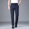 Pantalones para hombres Verano Buen estiramiento Pantalones lisos Hombres Negocios Cintura elástica Coreano Clásico Delgado Negro Gris Azul Marca Traje casual Masculino