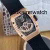 Zegarek wielofunkcyjny Richarmill Zegarwatches Watch Automatyczny ruch mechaniczny Red Sky Star Series RM0701 Rose Gold Original Diamond