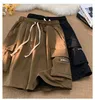 Men's Shorts Summer Cargo Japanese Style Beach Pants Sports Joggers Casual Running Elastic Waist Solid Color Short B94