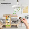 Ventilatori elettrici Ventilatori da soffitto con telecomando e luce Lampada da 30 W LED Ventilatore E27 Base convertitore Ventilatori da soffitto silenziosi intelligenti per soggiorno camera da lettoC24319