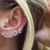 Stud 925 Sterling Silver Arabic Alphabet Shed Piercing Women Jewelry Fashion Birtay Gifts Sparking CZ Zircon Ear Initial EarringsC24319