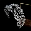 Accessoires de cheveux de mariage pour femmes, bandeau de perles en cristal, diadèmes de cheveux de mariée, coiffure en Zircon cubique, feuille de cheveux doux 240305