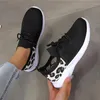 Scarpe casual Sneakers leopardate lavorate a maglia Donna Comode scarpe slip-on in rete da donna Estate traspirante Rete sportiva