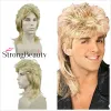 Peruki StrongBeauty Mullet Peruki for Men 70s 80s Costume Męskie Fancy Rock Party Cosplay Fair Wavy Pargy