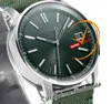 Code 11.59 15210 A4302 Automatic Mens Watch 3GF 41mm Steel Case Green Index Textured Dial Nylon Leather Strap Super Edition Puretimewatch Reloj Hombre