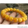 Bracelet en perles de cire d'abeille, ambre jaune mexicain naturel, certificat de 12mm